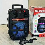 Портативна колонка Kimiso QS-4007 Bluetooth, з мікрофоном для караоке, FM радіо, MP3, пультом, фото 2