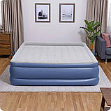 Надувне ліжко Bestway 67692 (203x193x56 см) з вбудованим електронасосом, фото 4