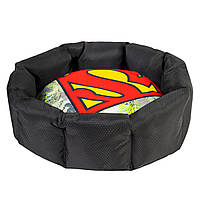 Лежанка для собак WAUDOG Relax, рисунок "Супермен", со сменной подушкой, M, Ш 42 см, Дл 52 см, В 19 см
