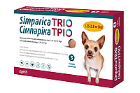 Таблетки от блох, клещей и гельминтов Simparica TRIO Zoetis для собак 1.3-2.5 кг ЦЕНА ЗА 1 ШТ