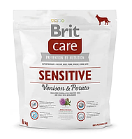 Сухой корм гипоаллергенный с олениной для собак всех пород Брит Brit Care Sensitive Venison & Potato 1 кг