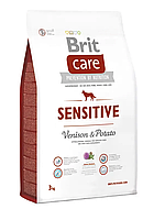 Сухой корм гипоаллергенный с олениной для собак всех пород Брит Brit Care Sensitive All Breed 3 кг