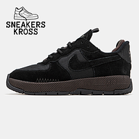 Мужские кроссовки Nike Air Force 1 Wild Black, Демисезонные кроссовки Найк Аир Форс черные 40