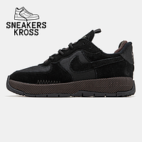 Мужские кроссовки Nike Air Force 1 Wild Black, Демисезонные кроссовки Найк Аир Форс черные 43