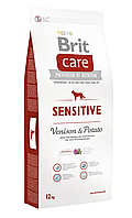 Сухой корм гипоаллергенный с олениной для собак всех пород Брит Brit Care Sensitive Venison & Potato 12 кг