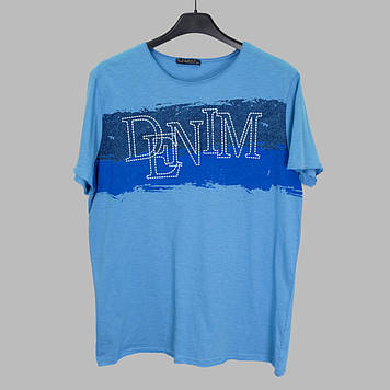 Футболка чоловіча Mons R-2404 БЛАКИТНА 100% бавовна 3XL(Р)