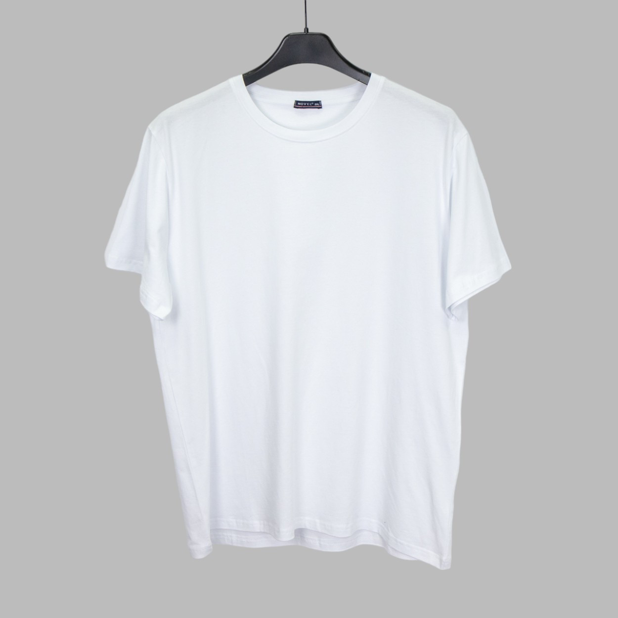 Футболка чоловіча NOVEL G-3001 БІЛА 95% бавовна 5% еластан 5XL(Р), фото 1
