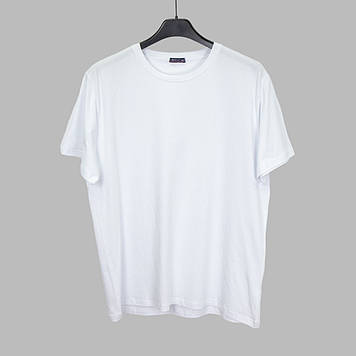 Футболка чоловіча NOVEL G-3001 БІЛА 95% бавовна 5% еластан 5XL(Р)