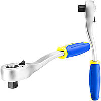 Реверсивна тріскачка S&R 1/2" 45 зубів 260 мм Ергономічна рукоятка Для торцевих головок (465145012)