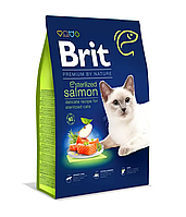 Сухой корм Брит Brit Premium by Nature Cat Sterilized Salmon с лососем для кошек, 8 кг