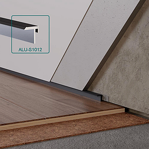 Алюмінієвий плінтус прихованого монтажу 10х12 мм (RAL) з тіньовим швом