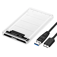 Зовнішня кишеня, кейс Dynamode для 2.5" SATA HDD/SSD USB 3.0 Прозорий