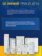 Низьковольтні перетворювачі частоти TRIOL АТ24 різних номіналів.