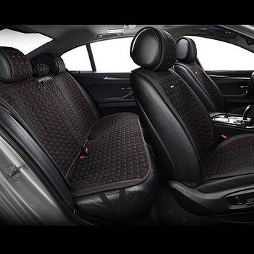 Накидки на сидіння авто Beltex Monte Carlo Чорний нитка червона (black-red) Повний комплект BX81110