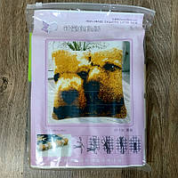 Набор для ковровой вышивки Подушка Две собаки (наволочка с канвой, нитки, крючок для ковровой вышивки) 1023