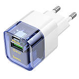 МЗП Hoco C131A Platium PD30W+QC3.0 (1USB-A/1C) Transparent blue, фото 2