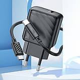 МЗП Hoco CS22A Value PD30W (1USB-C) + кабель Type-C to Type-C Black, фото 5