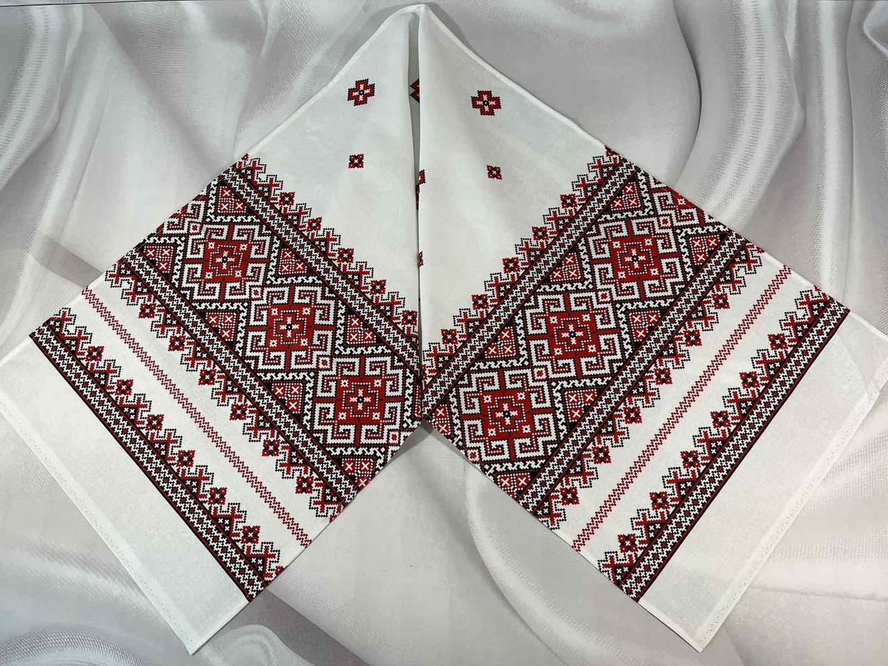 Рушник іконний  Розмір 42х150 см український орнамент друкований  Тканина бавовна