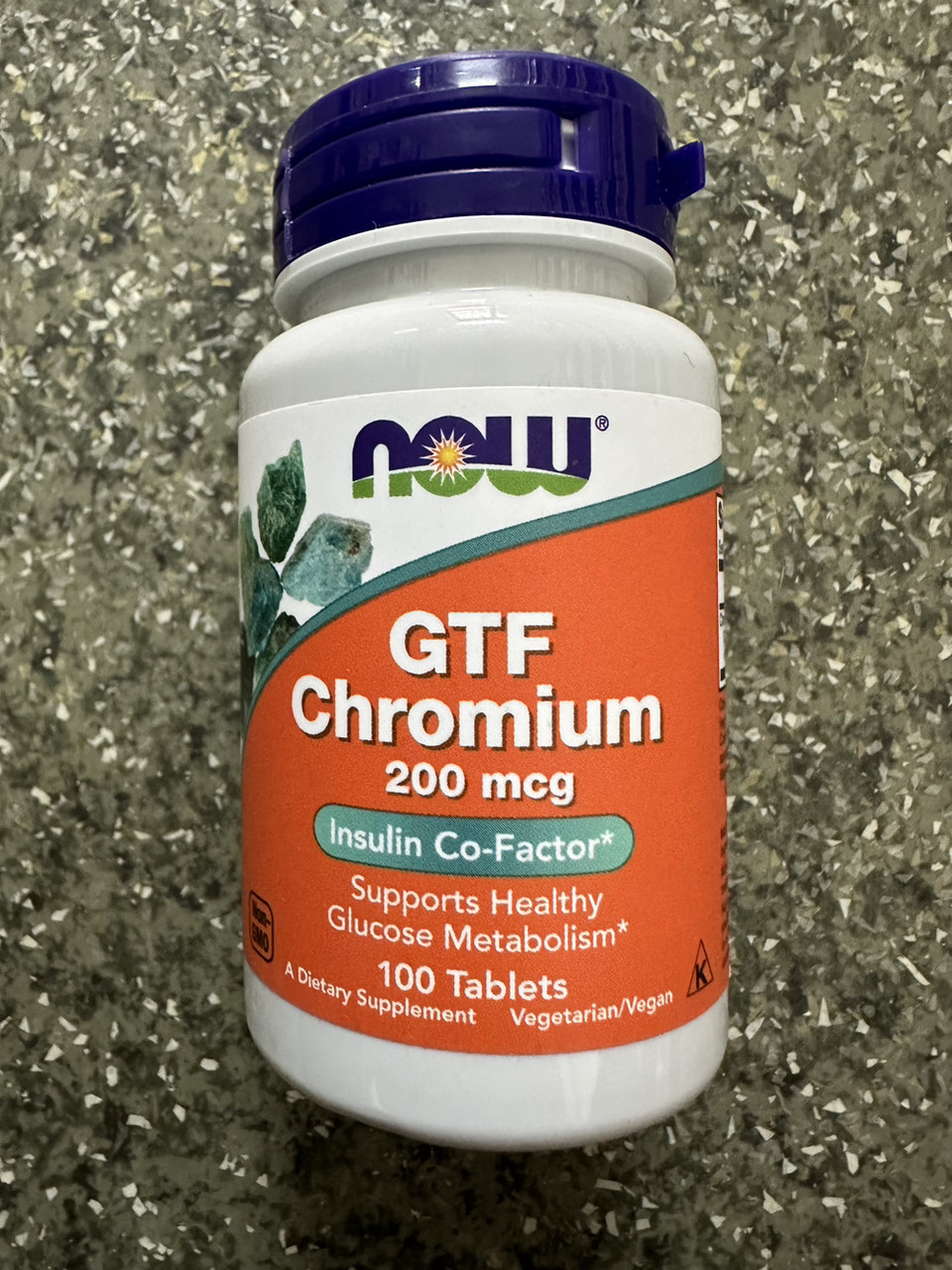 Хелатний хром, Now Foods GTF Chromium 200 mcg, 100 tab