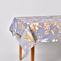 Скатертина IDEIA 140х170 см бавовняна скатертина з водовідштовхувальним покриттям, принт Колібрі Джинс