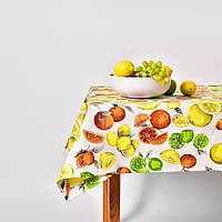 Скатертина IDEIA 140х170 см бавовняна скатертина з водовідштовхувальним покриттям, принт Фрукти