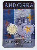 Андорра 2 евро 2015, 25 лет соглашению с ЕС. ВU. В блистере