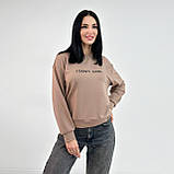 📌 Жіночий Світшот з написом I don't care без флісу | Худі з двонитки | Модний весняний Батник | Норма та батал, фото 3