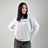 📌 Жіночий Світшот з написом I don't care без флісу | Худі з двонитки | Модний весняний Батник | Норма та батал, фото 9