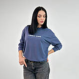 📌 Жіночий Світшот з написом I don't care без флісу | Худі з двонитки | Модний весняний Батник | Норма та батал, фото 5