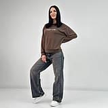 📌 Жіночий Світшот з написом I don't care без флісу | Худі з двонитки | Модний весняний Батник | Норма та батал, фото 2