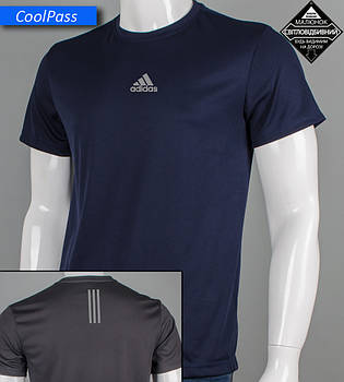 Футболка Coolpass Adidas 3 stripes 5440м (Уп.4шт M-XXL), Темно-синій