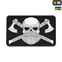 M-Tac нашивка Bearded Skull 3D PVC Black/White ll