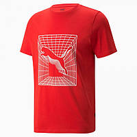 Футболка спортивна чоловіча Puma Cat Graphic Tee 848563 11 (червона, бавовна 100%, повсякденна, бренд пума)