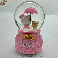Музыкальный ночник Снежный шар Hello Kitty с подсветкой