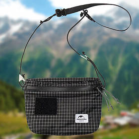 Сумка мала Naturehike NH20BB204, 3л, графіт у клітинку, маленька з поліестеру 21 х 15.5 см