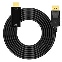 Кабель DisplayPort - HDMI 4K 30Гц 1.7м однонаправленный позолоченный