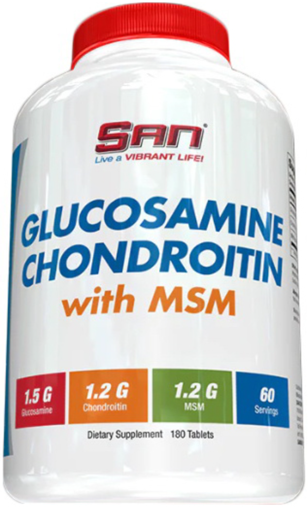 Глюкозамін Хондроїтин МСМ SAN Glucosamine Chondroitin MSM 180 таб