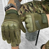 Тактические перчатки Wellberry Хаки (M), Рукавицы для ВСУ, перчатки с косточками