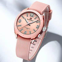 Женские кварцевые часы для девушки Naviforce Amelia Pink Розовые
