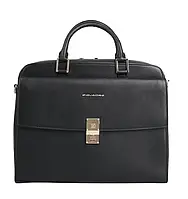 PIQUADRO Портфель - сумка для ноутбука з діагоналлю екрану 14'', шкіра, чорний колір, для чоловіків для жінок