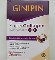 Ginipin Super Collagen With Vitamins C + E Питьевой коллаген для кожи, волос и ногтей 10шт. Египет