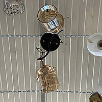 Люстра 2 коричневые лампы в гостиную, спальню стекло в классическом стиле (W3006/2), Черный, Чорный-хром