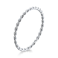 Серебряное тонкое кольцо для комбинации "Плетение"