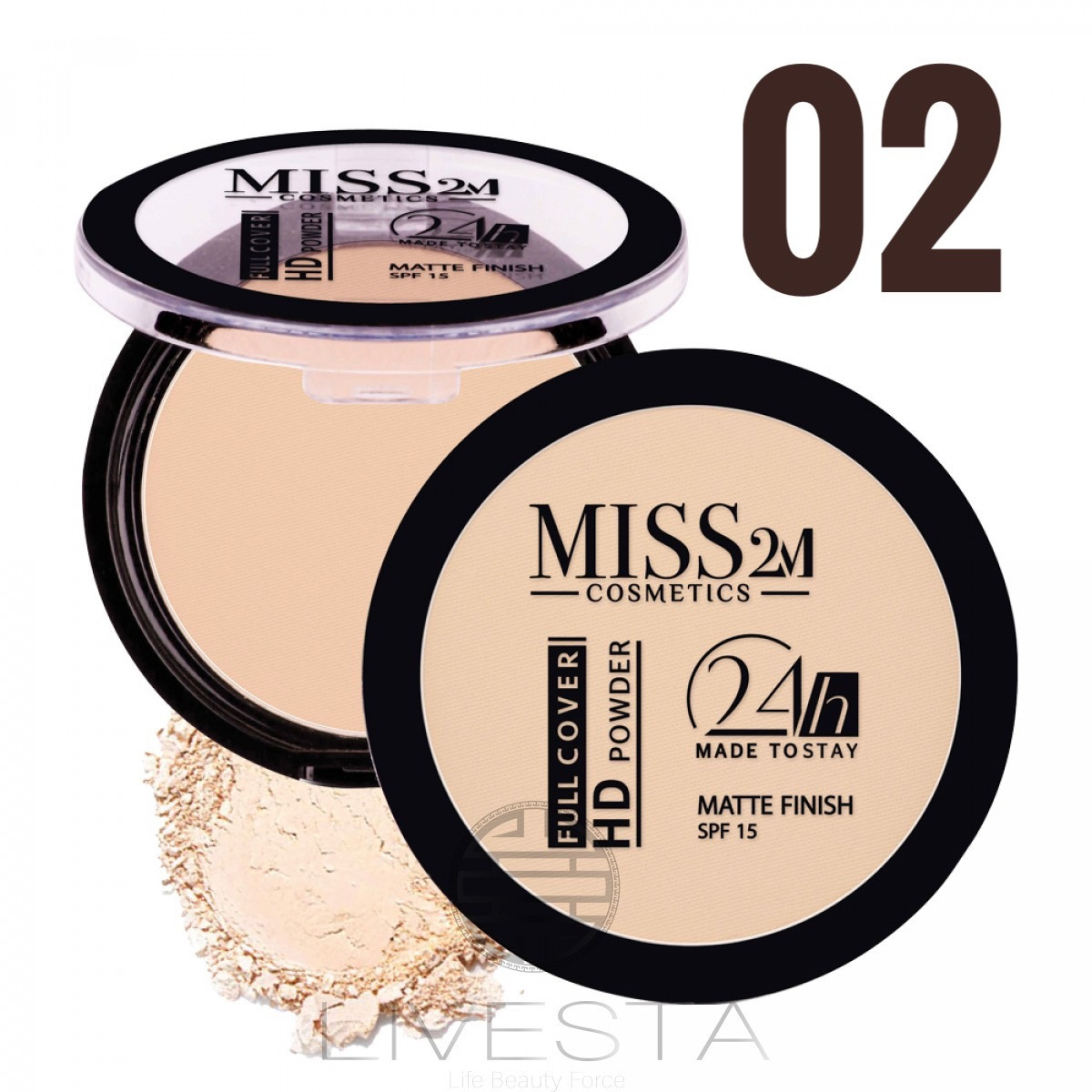 Матуюча компактна пудра з SPF 15 MISS2M 11 г, фото 1