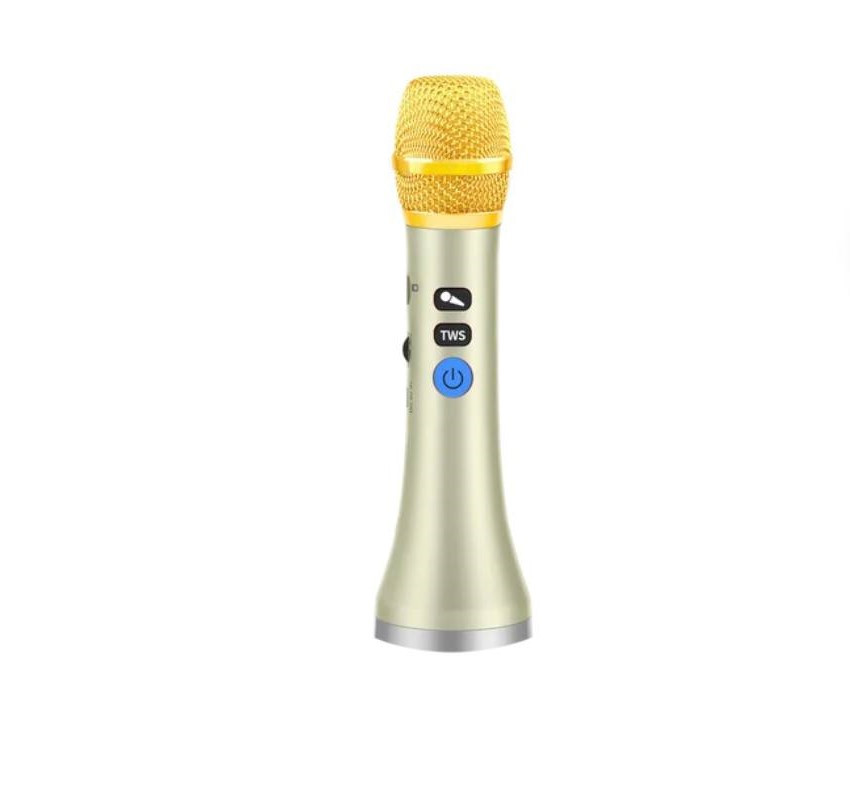 Бездротовий портативний мікрофон караоке MicMagic L-1258 DSP+TWS 20 Вт Золотий, фото 1
