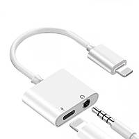 Переходник 2 in 1 Lightning (iphone) M to (зарядка Аудио штекер: Lightning+3.5mm), Amazon, Германия