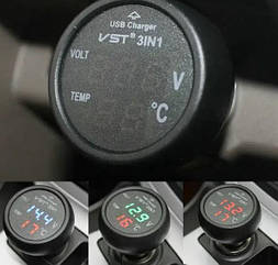 Термометр-вольтметр в прикурювач автомобільний VST 706-4