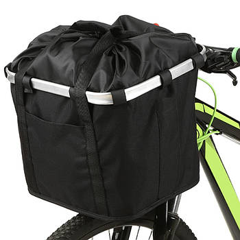 Велосумка-кошик на кермо з ручками, 36х28х20см, до 5 кг / Велосипедна сумка / Сумка для велосипеда