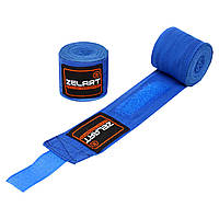Бинты боксерские хлопок с эластаном Zelart BO-3729-3 цвет синий ep