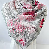 Цветочный классический летний женский платок. Турецкий платок из мягкой вискозы